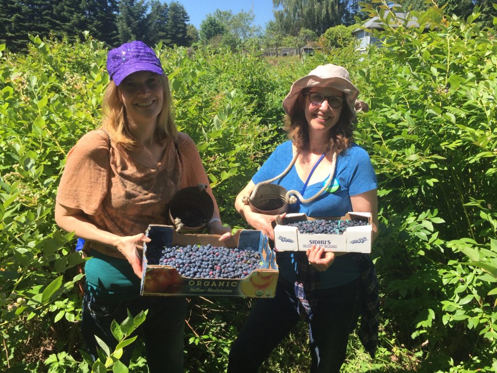 My daughter Katie and wife Cathy filling up our flats